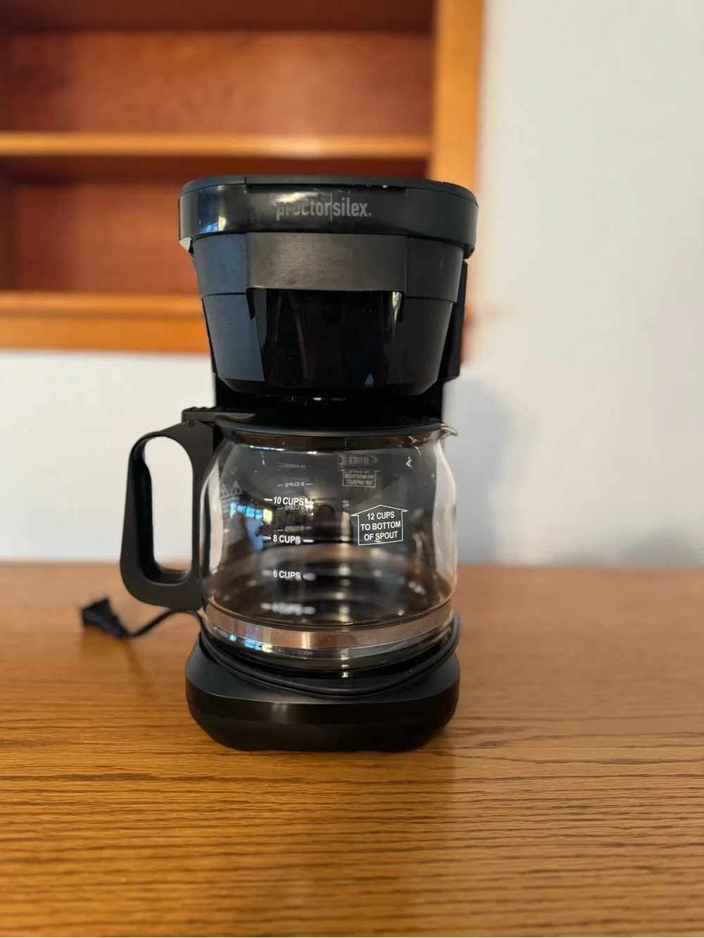 Proctor Silex Black Drip Coffee Maker with Glass Carafe